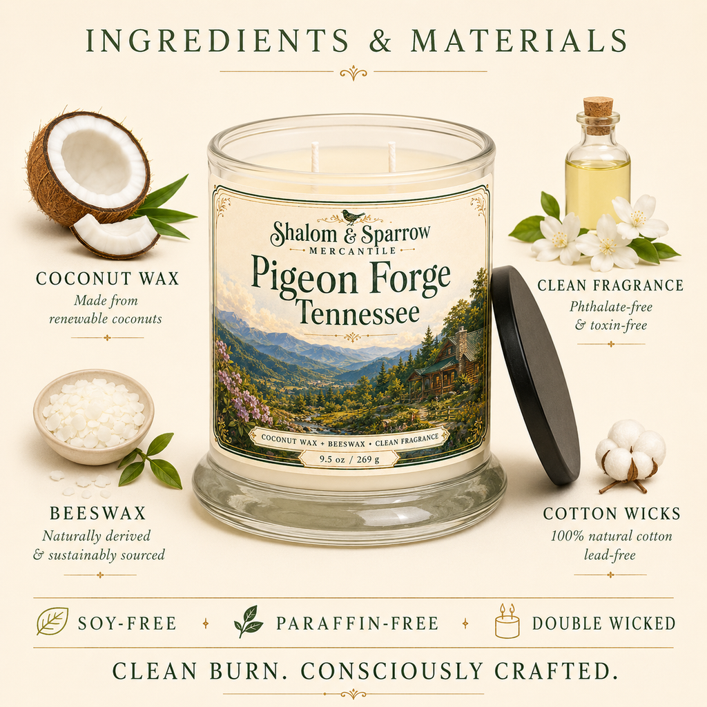 Coconut wax beeswax clean fragrance soy free and paraffin free candle details