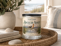 American Avocet fresh coastal candle styled in a bright home setting